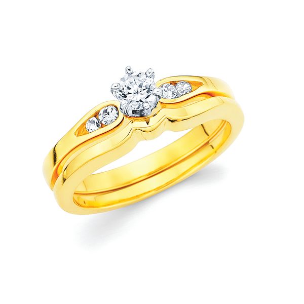 14k Yellow Gold Bridal Set