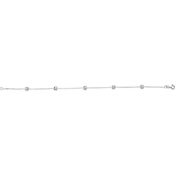 Bezel-Set Station Bracelet - Image 2