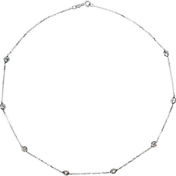 Bezel-Set Station Necklace