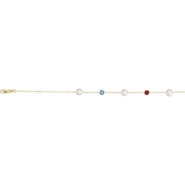 Pearl & Multi-Gemstone Station Necklace - Image 2