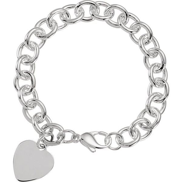 Engravable Heart Charm Bracelet