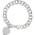 Engravable Heart Charm Bracelet
