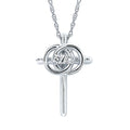 14k White Gold Diamond Cross