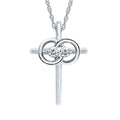 14k White Gold Diamond Cross