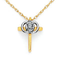 14k White Gold Diamond Cross