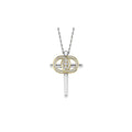 14k White Gold Diamond Cross