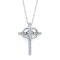14k White Gold Diamond Cross