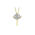 14k White Gold Diamond Cross