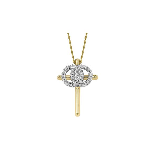 14k White Gold Diamond Cross