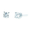 14k White Gold Solitaire Earrings