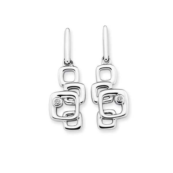 Sterling Silver Diamond Earrings