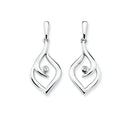 Sterling Silver Diamond Earrings