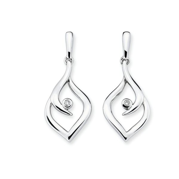 Sterling Silver Diamond Earrings