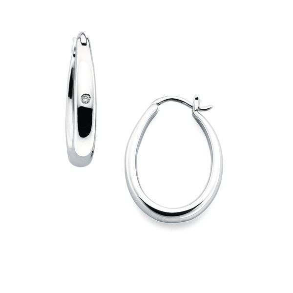 Sterling Silver Diamond Earrings