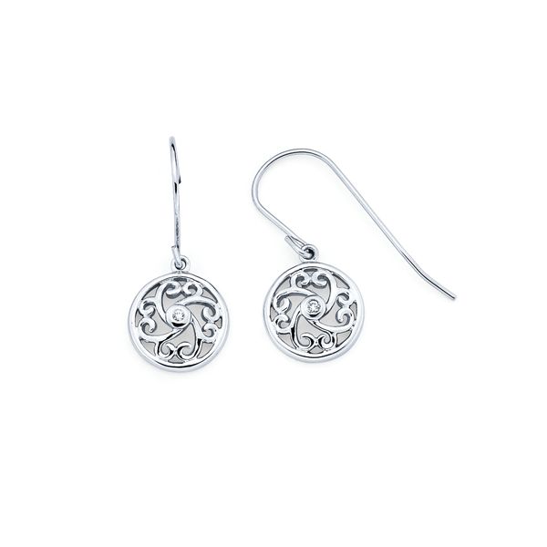 Sterling Silver Diamond Earrings