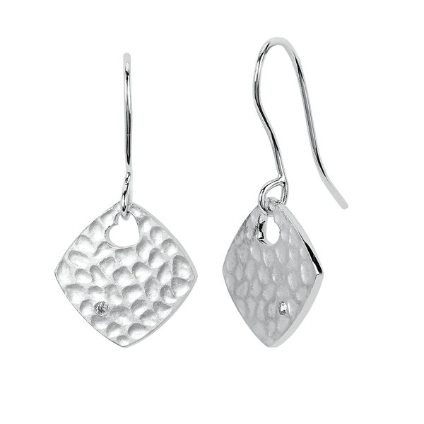 Sterling Silver Diamond Earrings