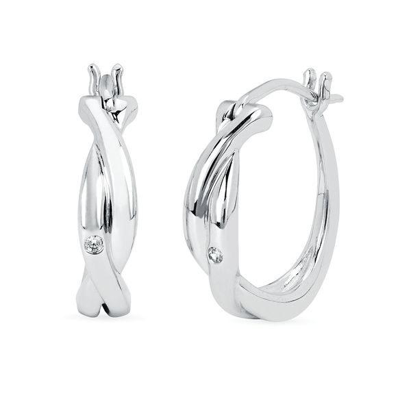 Sterling Silver Diamond Earrings