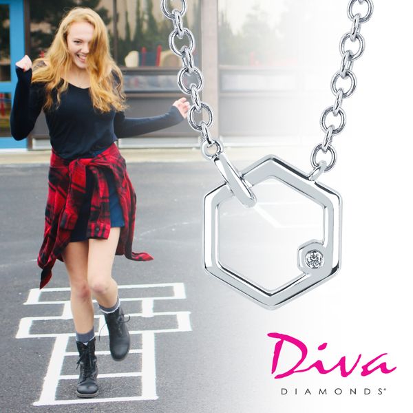 Sterling Silver Diamond Pendant - Image 2