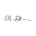 14k White Gold Solitaire Earrings