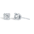 14k White Gold Solitaire Earrings