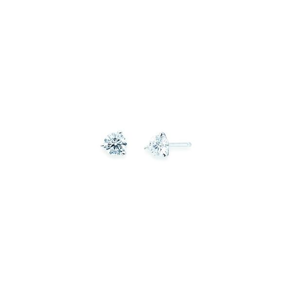 14k White Gold Solitaire Earrings