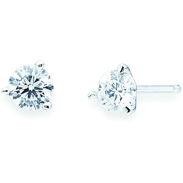 14k White Gold Solitaire Earrings