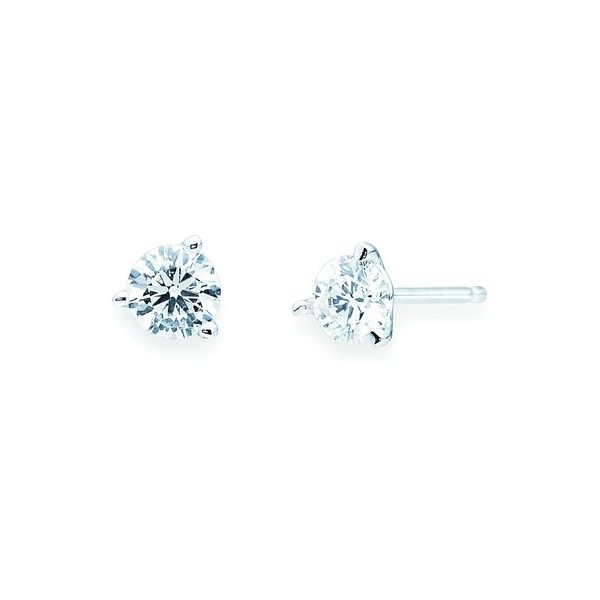 14k White Gold Solitaire Earrings