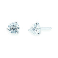14k White Gold Solitaire Earrings