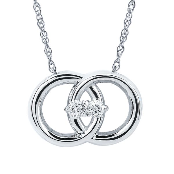 14k White Gold Diamond Pendant