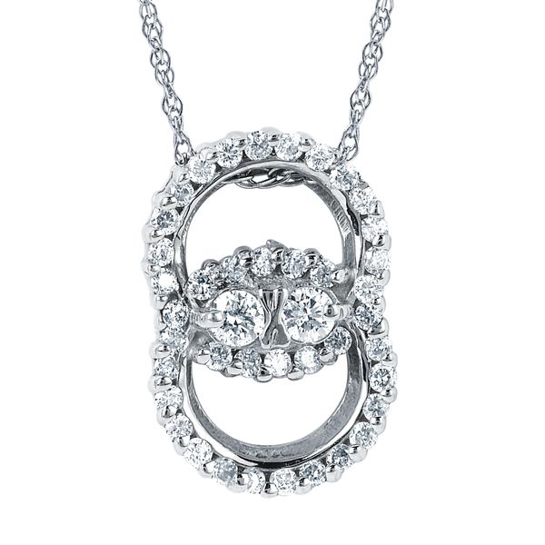 14k White Gold Diamond Pendant