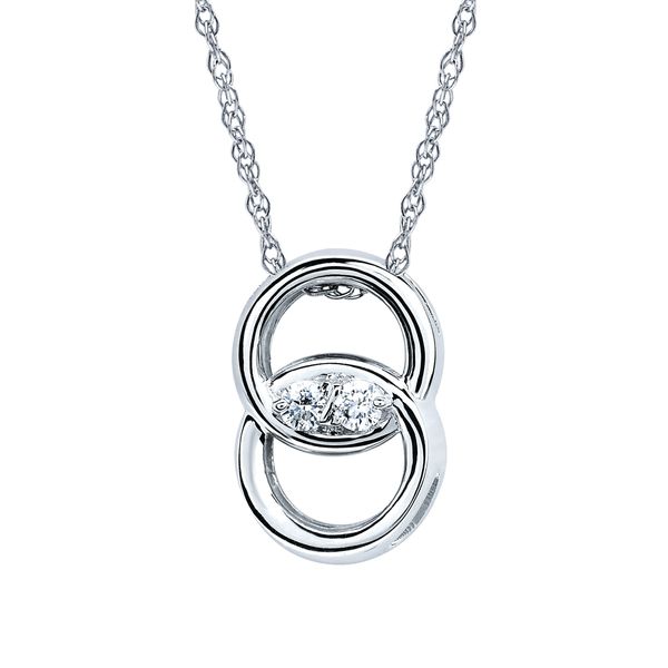14k White Gold Diamond Pendant