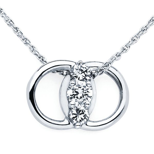 14k White Gold Diamond Pendant