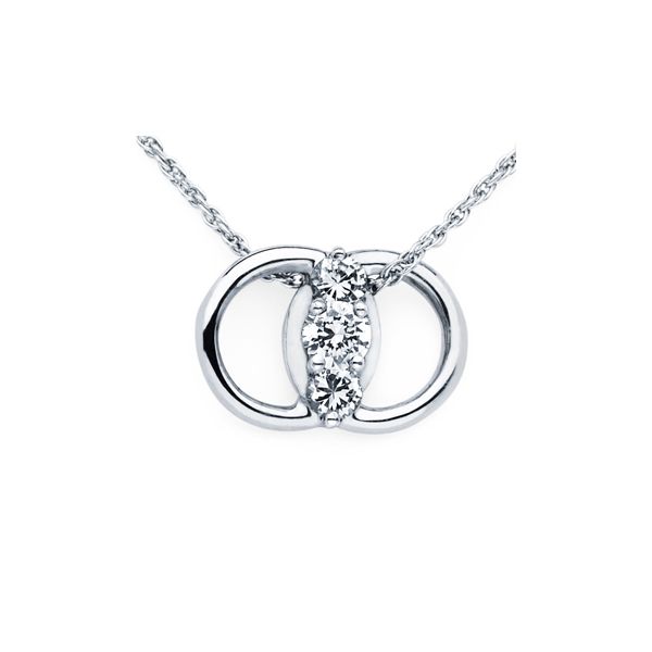 14k White Gold Diamond Pendant