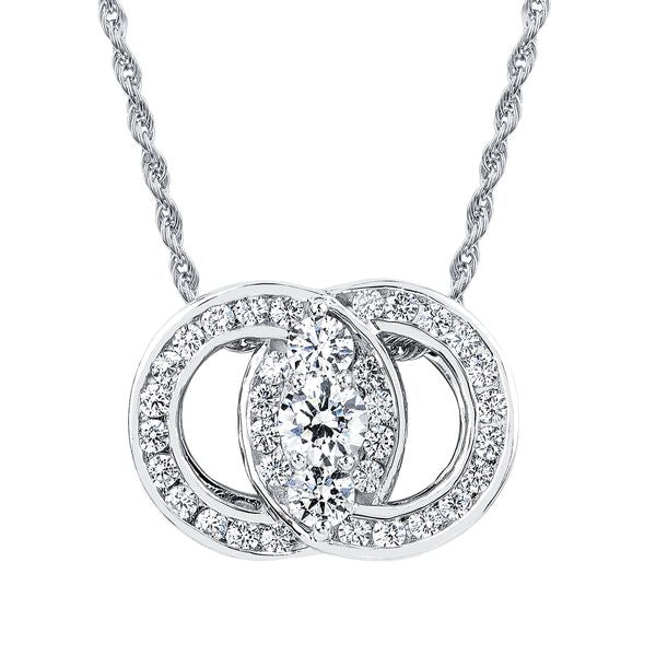 14k White Gold Diamond Pendant