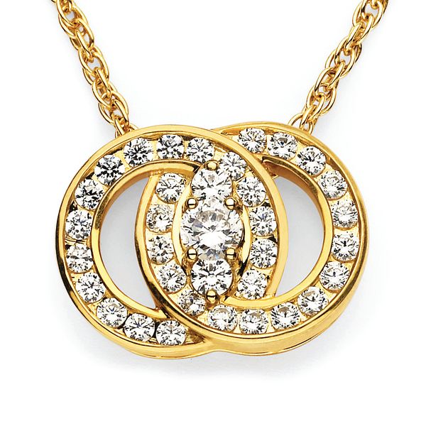14k White Gold Diamond Pendant