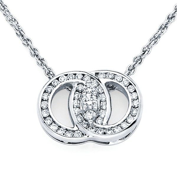 14k White Gold Diamond Pendant