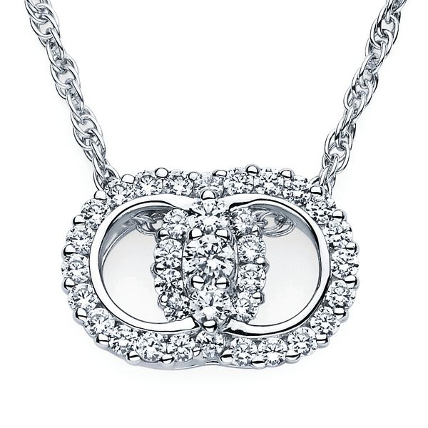 14k White Gold Diamond Pendant