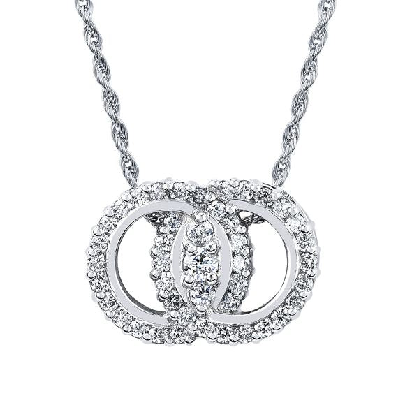 14k White Gold Diamond Pendant