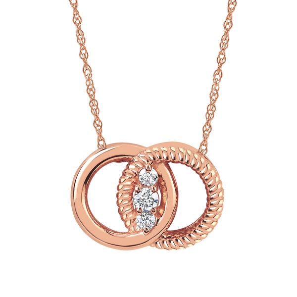 14k Rose Gold Diamond Pendant