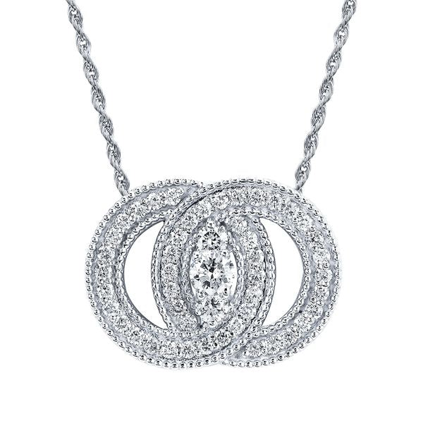 14k White Gold Diamond Pendant