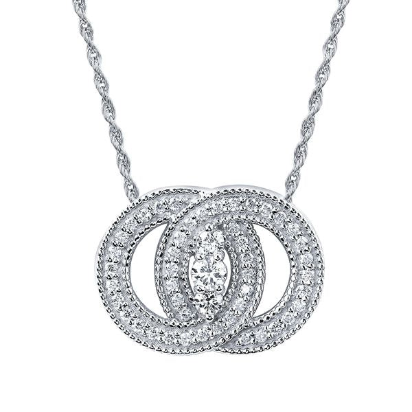 14k White Gold Diamond Pendant