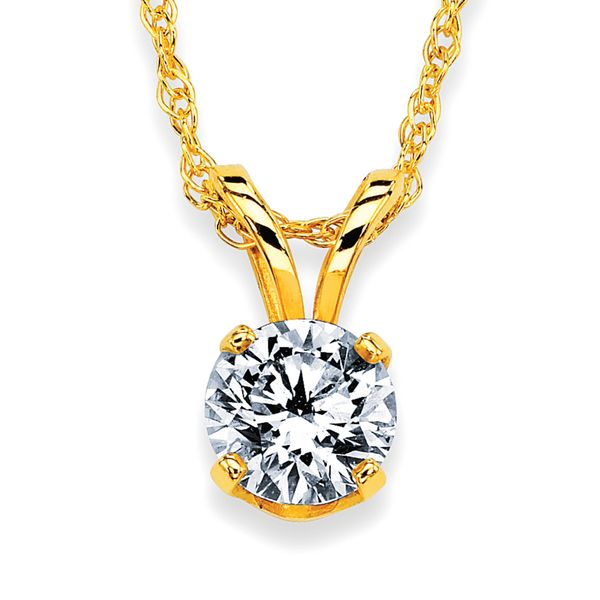 14k White Gold Diamond Pendant