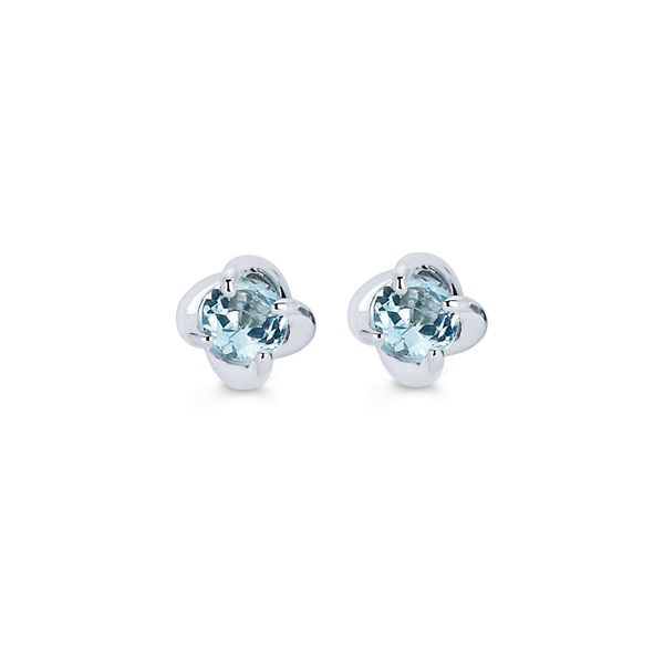 14k White Gold Solitaire Earrings