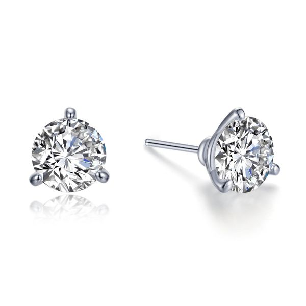 4 CTW 3 Prong Martini Stud Earrings