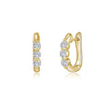 3-Stone Huggie Hoop Earrings