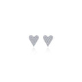 Pave Heart Stud Earrings