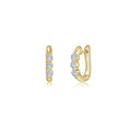 1.0 CTW 3-Stone Huggie Hoop Earrings
