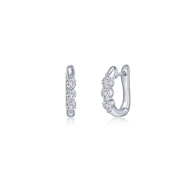 1.0 CTW 3-Stone Huggie Hoop Earrings