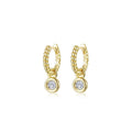 Cordelia Bezel Charm Huggie Earrings
