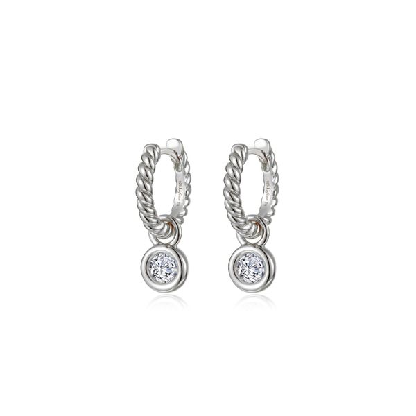 Cordelia Bezel Charm Huggie Earrings